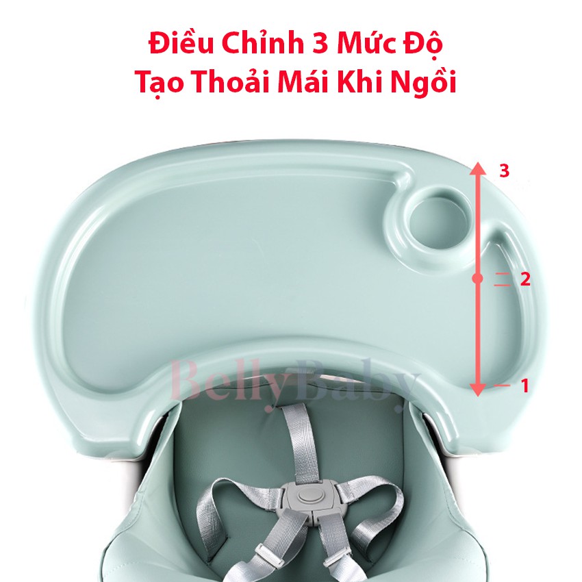  Ghế Ăn Dặm BellyBaby 105 Full Đệm, Phụ Kiện Có Bánh Xe Phiên Bản Mới Nhất