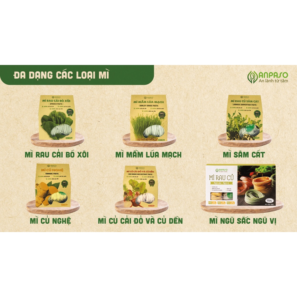 Mì Rau Củ Hữu Cơ Anpaso - XanhSam Organic