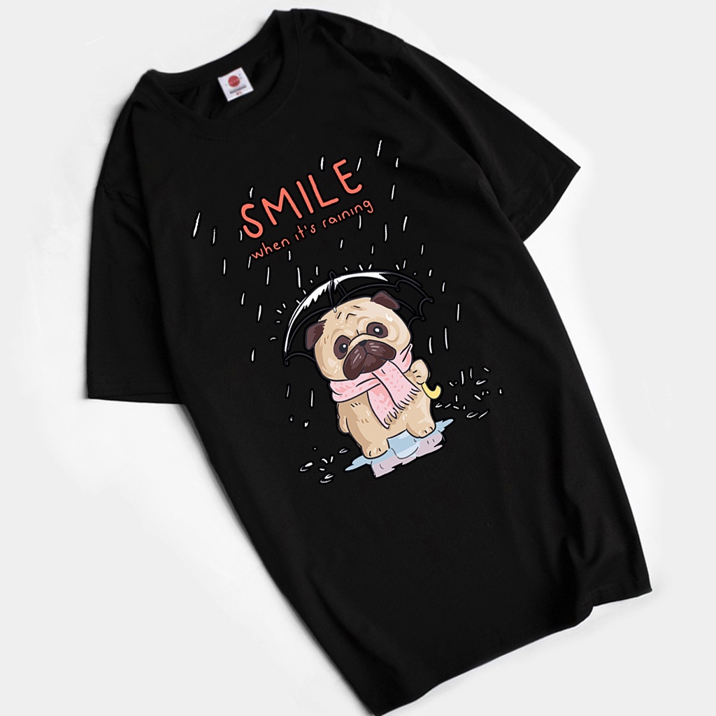 Áo Phông Unisex Chất Liệu Cotton Hoạ Tiết Pug mã