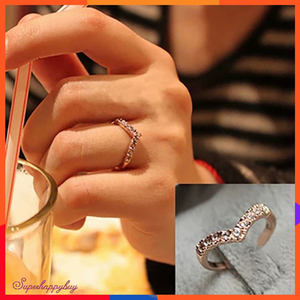 Nhẫn đính đá phong cách sang trọng thanh lịch dành cho nữ