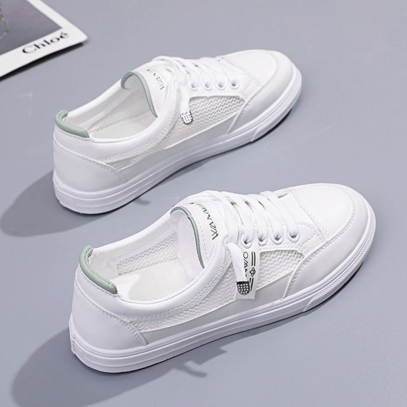 Giày Thể Thao Đế Bằng Phối Lưới Thoáng Khí Thời Trang Mùa Hè 2022 Mới Cho Nữ