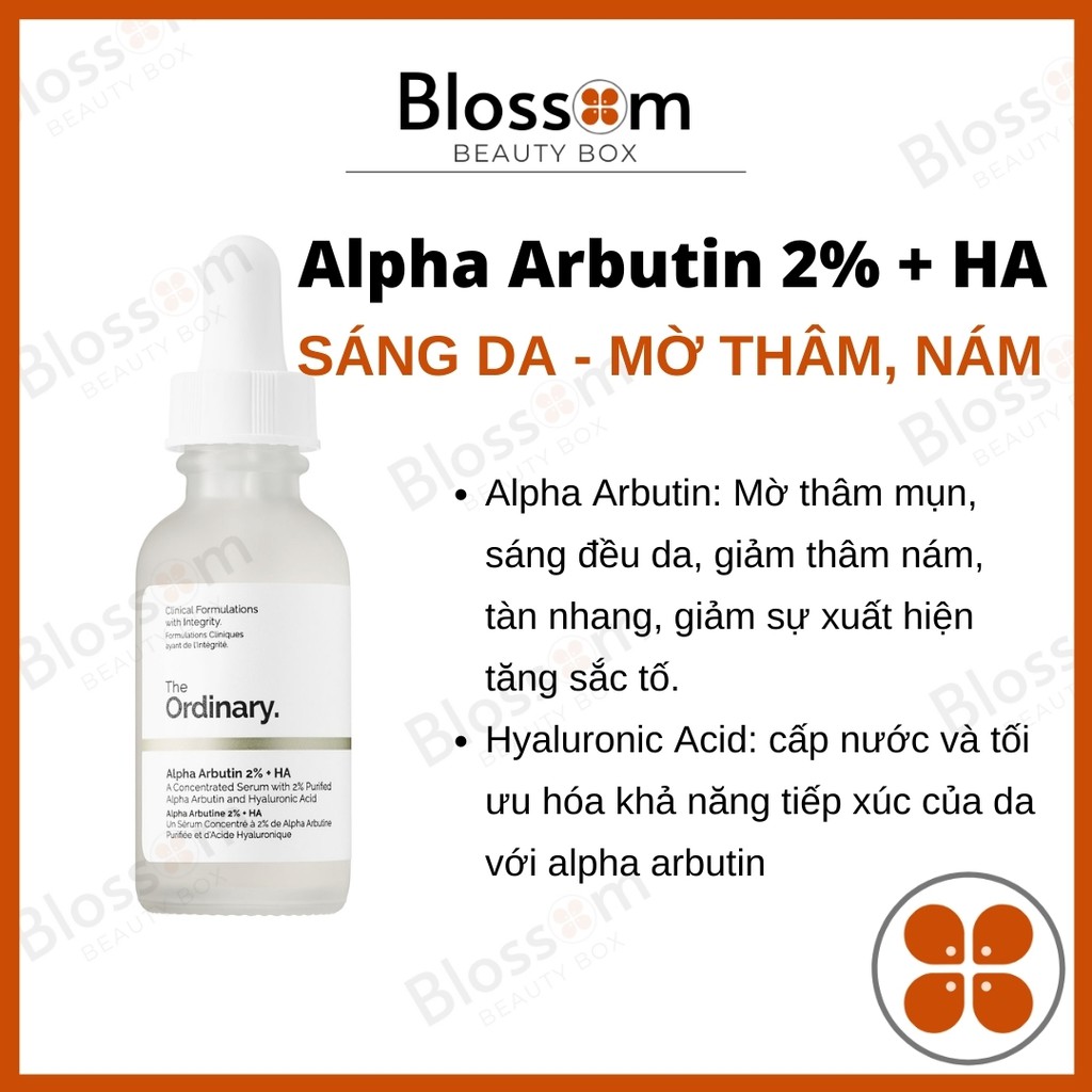 Tinh chất dưỡng trắng da Alpha Arbutin 2% + HA của The Ordinary