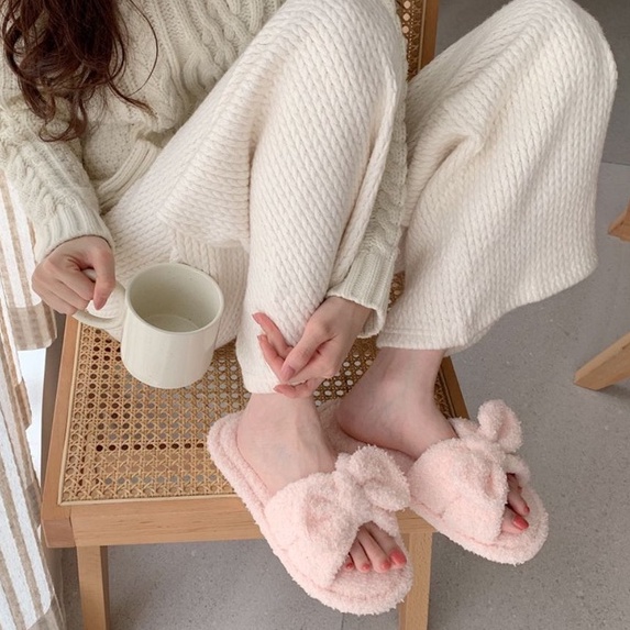 Dép Bông Đi Trong Nhà Cao Cấp Phong Cách Nhật Bản