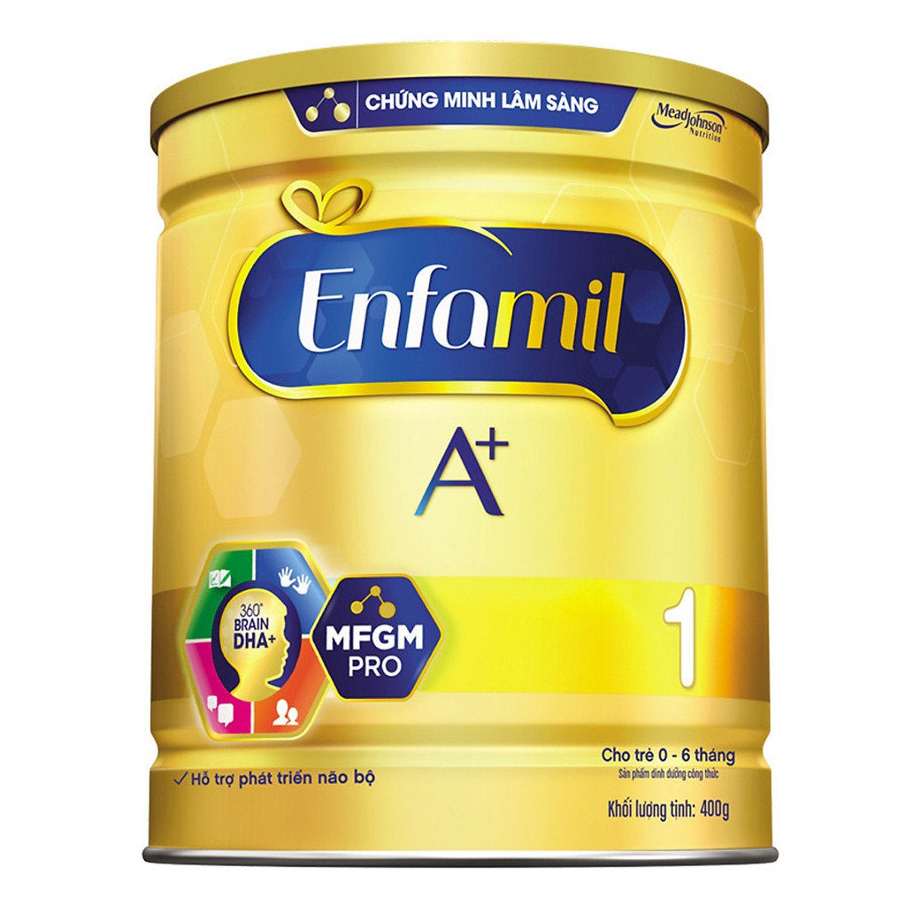 Sữa Bột Enfamil A+ 1 và MFGM Loại 400kg Cho trẻ Từ 0-6 Tháng Tuổi
