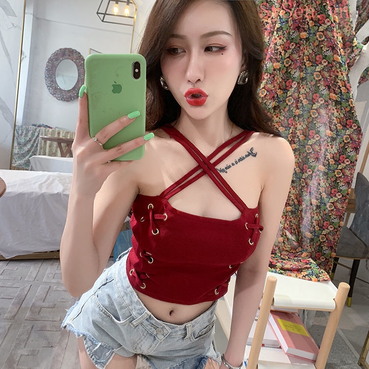 Áo Hai Dây Dệt Kim Form Ôm Kiểu Quyến Rũ Cho Nữ