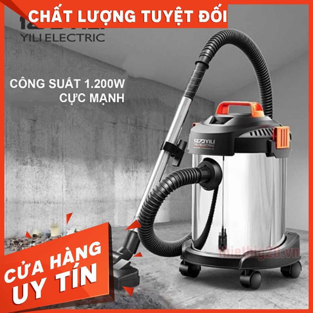 [DEAL HOT]  Máy hút bụi gia đình khô và ướt 12L, vỏ Inox YILI W63A-12
