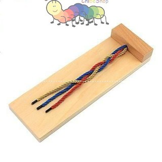 Bện dây Braiding Board - Giáo cụ montessori phát triển vận động tinh cho trẻ