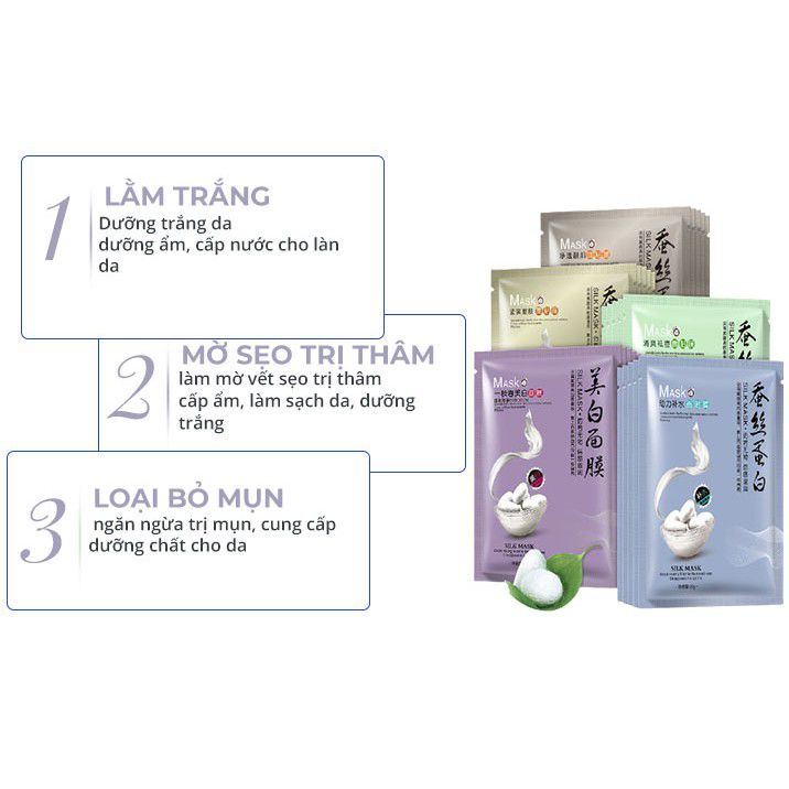 Mặt nạ giấy dưỡng da ngăn ngừa mụn cấp ẩm thải độc tơ tằm DAKAVA MN02 | BigBuy360 - bigbuy360.vn