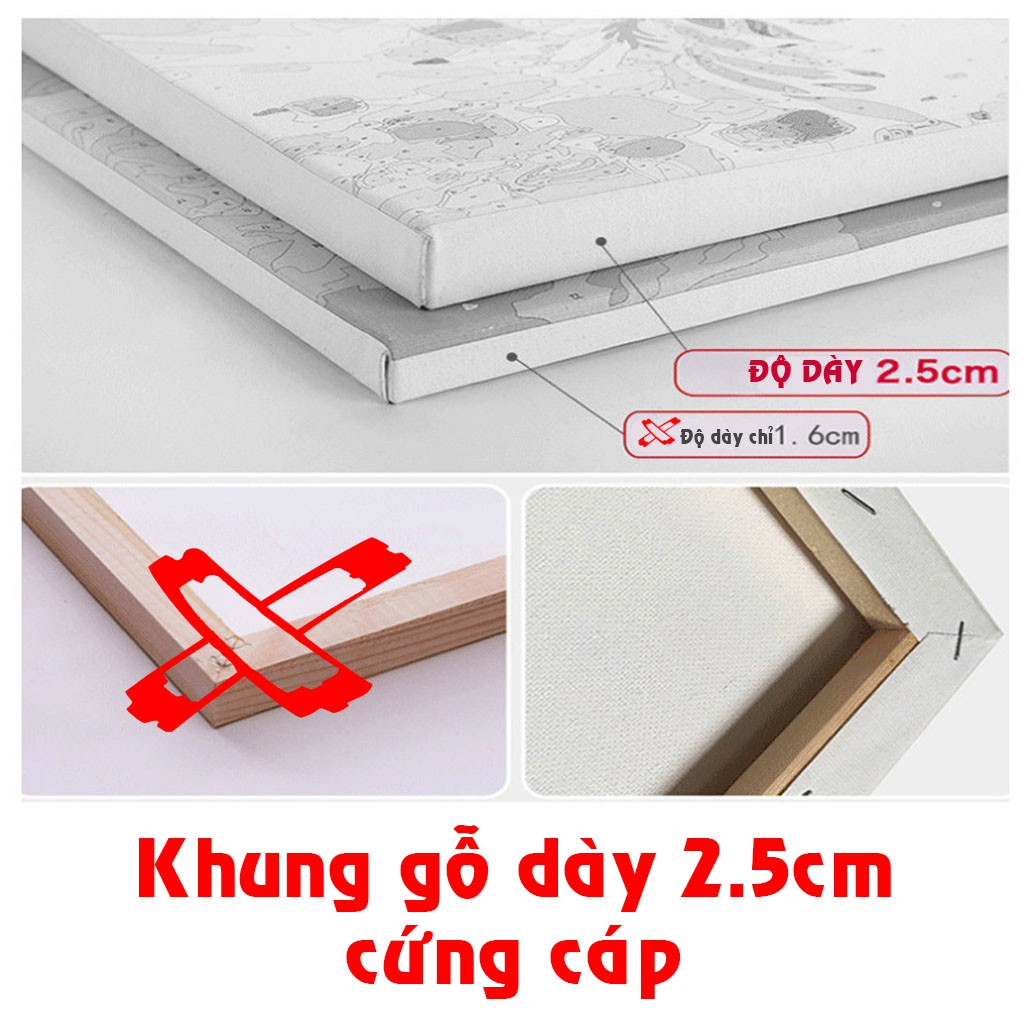 [Hàng Sẵn] Tranh Sơn Dầu Số Hóa, Vẽ Theo Số Phong Cảnh (40x50cm)