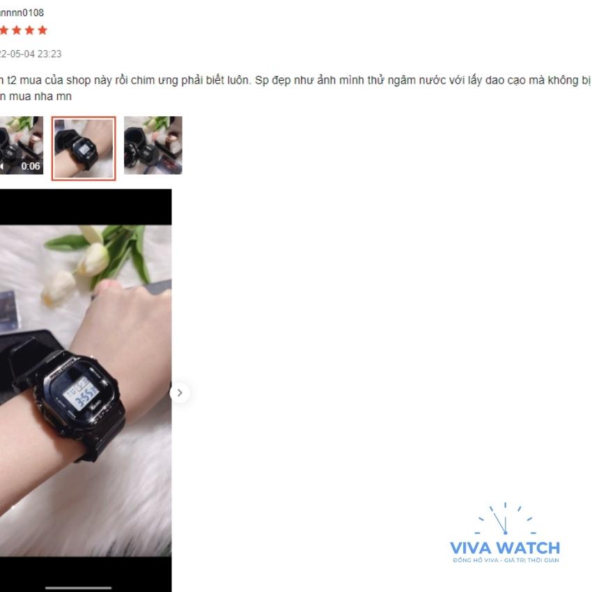Đồng Hồ Nam Nữ Cao Cấp 5600 Chống Nước, Viền Thép Không Gỉ 45mm - Viva Watch