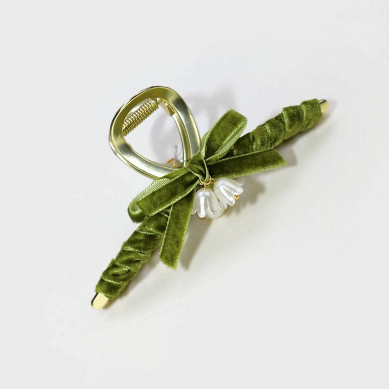 Kẹp Tóc Càng Cua Đính Nơ Hoa Bằng Hợp Kim Tinh Tế Chống Trượt