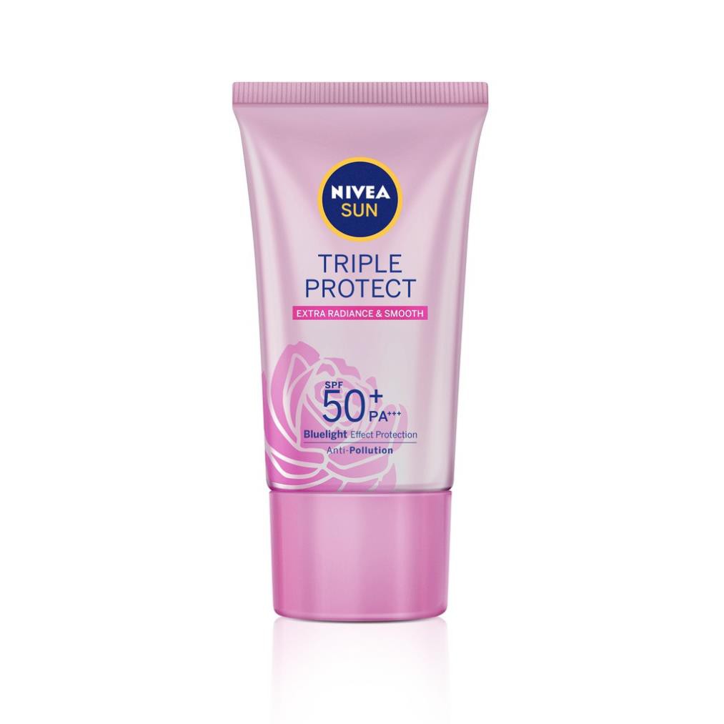 [Độc Quyền] Kem Chống Nắng Dưỡng Da Sáng Mịn NIVEA SUN Triple Protect Extra Radiance & Smooth SPF50+ PA+++ 40ml - 85536