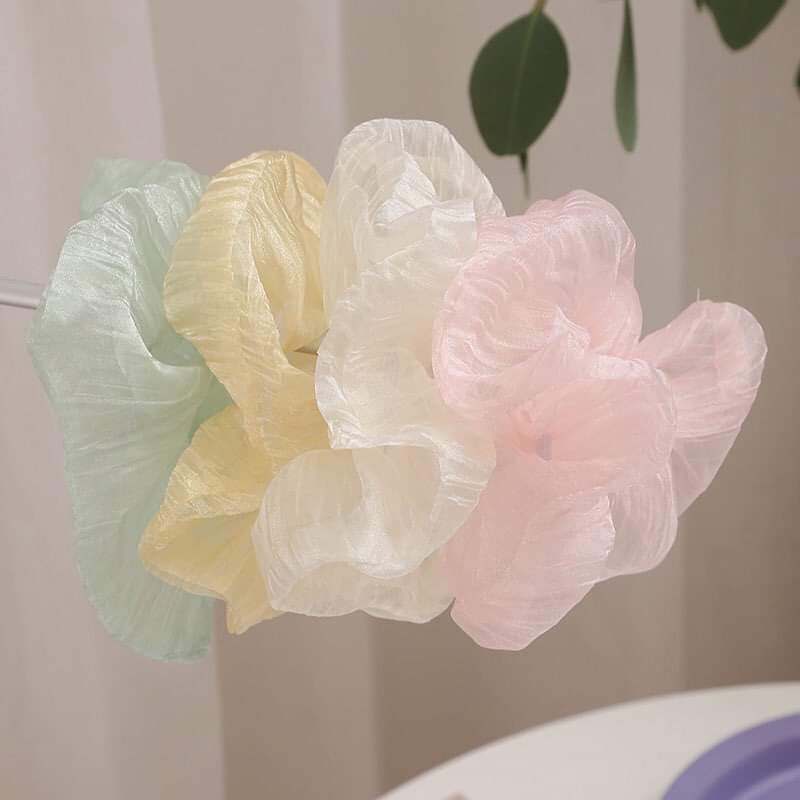 Chun cột tóc scrunchies voan mỏng nhẹ