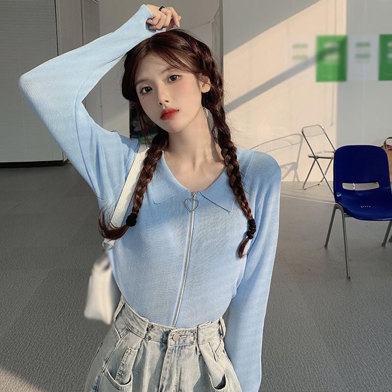 Áo Cardigan Dệt Kim Tay Dài Màu Trơn Phong Cách Hàn Quốc Dành Cho Nữ | BigBuy360 - bigbuy360.vn