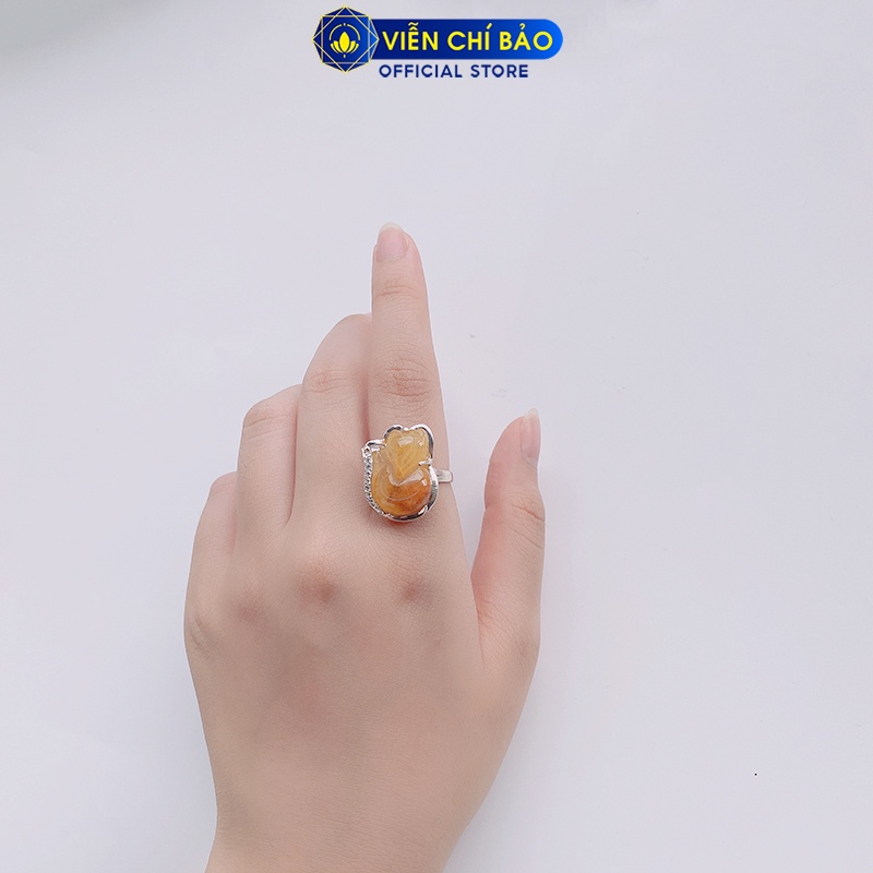 Nhẫn bạc nữ Thiên hồ tóc vàng bọc bạc chất liệu bạc 925 thời trang phụ kiện trang sức nữ Viễn Chí Bảo N400022