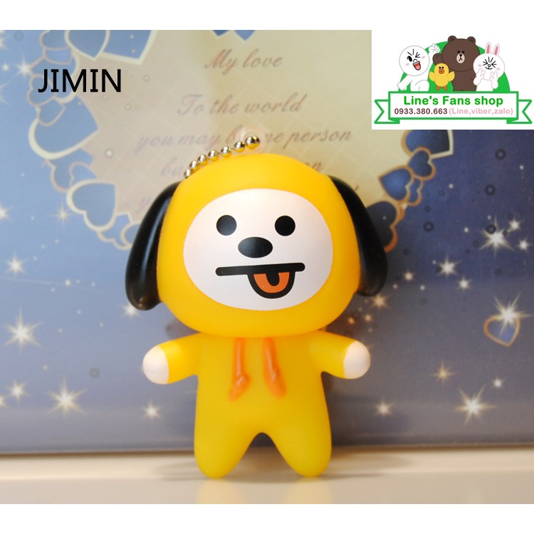 [MUA 1 TẶNG 1] Móc khóa BT21 BTS (nhựa PVC, cao 6-8 cm)