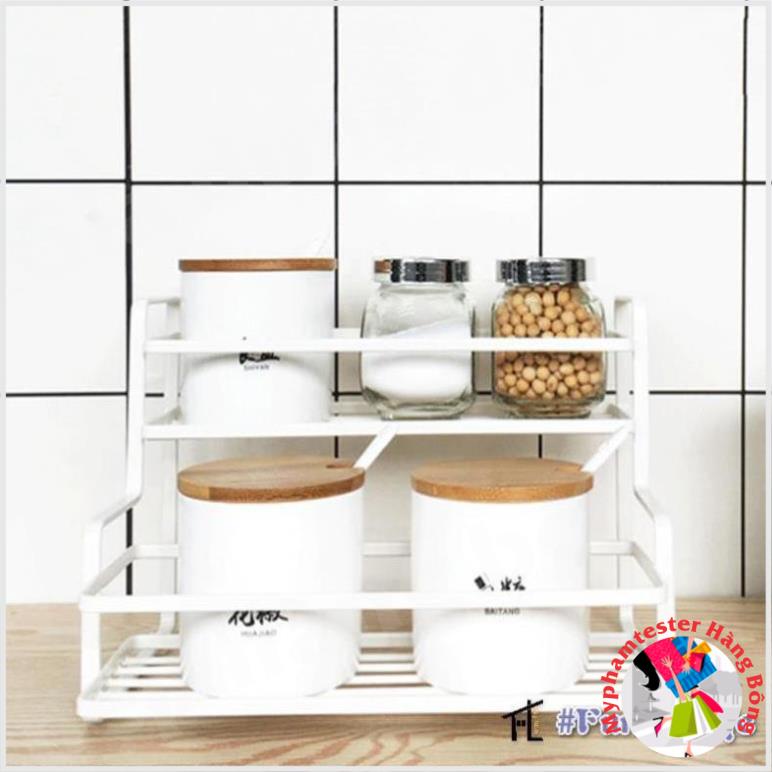 (SIÊU RẺ) Kệ gia vị bậc thang THÉP NÂU ĐEN hàng đẹp