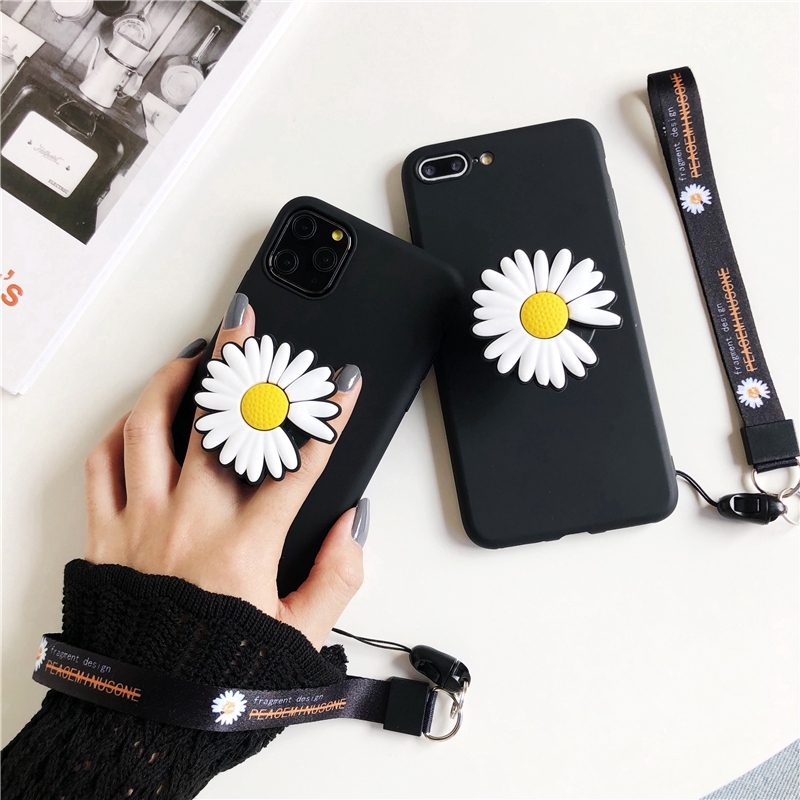 INS Hot GD Daisy Flower POP-SOCKET Ốp lưng Meizu M6S M6T M6 Note M3 M5 M5s M5c Pro 6 Plus 15 Lite M15 E3 A5 Note 8 9 Cover with Strap