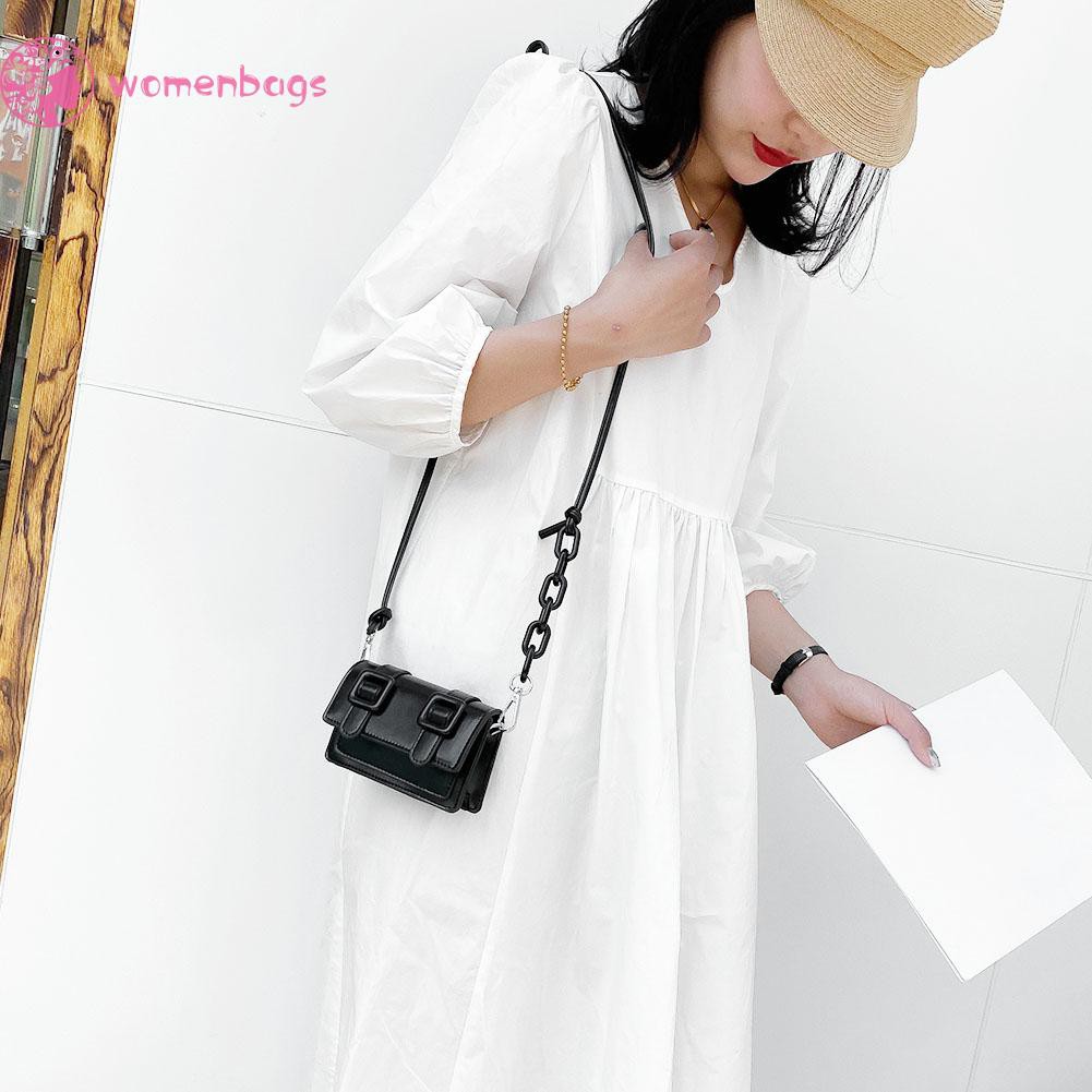Túi Da Đeo Chéo Mini Màu Sắc Ngọt Ngào Cho Nữ