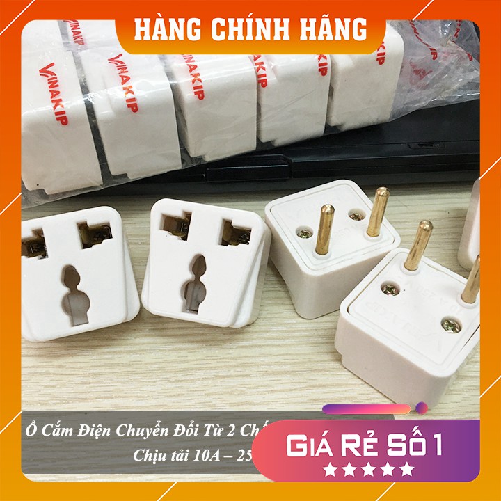 Phích Cắm Điện VINAKIP Chuyển Đổi Ổ 2 Chấu Thành 3 Chấu 10A-250V Tiện Dụng - smartlife.247