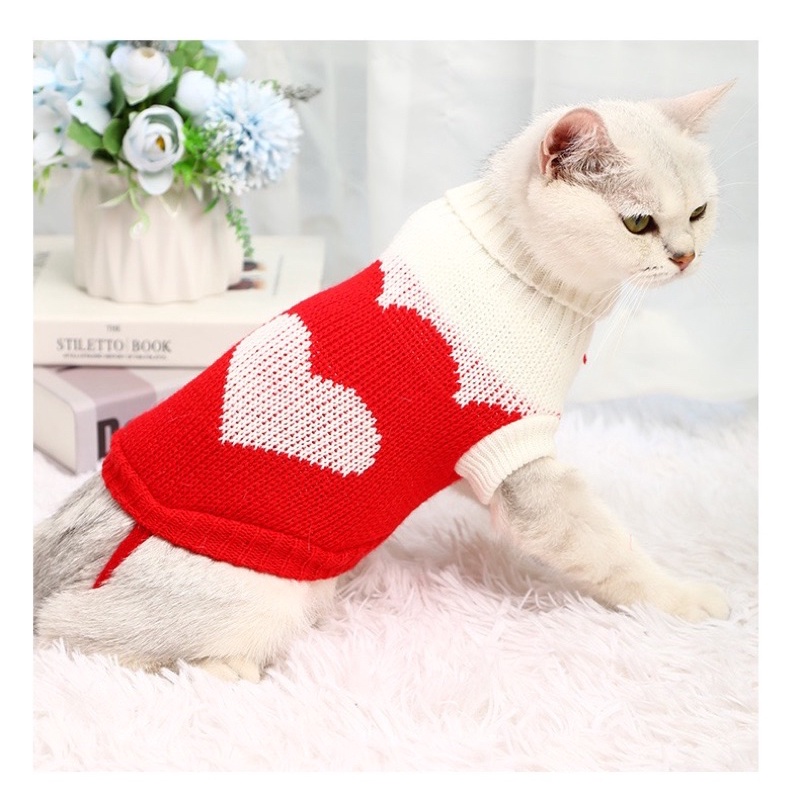 Áo len cổ lọ dệt kim cho thú cưng 🧶 Áo len siêu xinh cho chó mèo