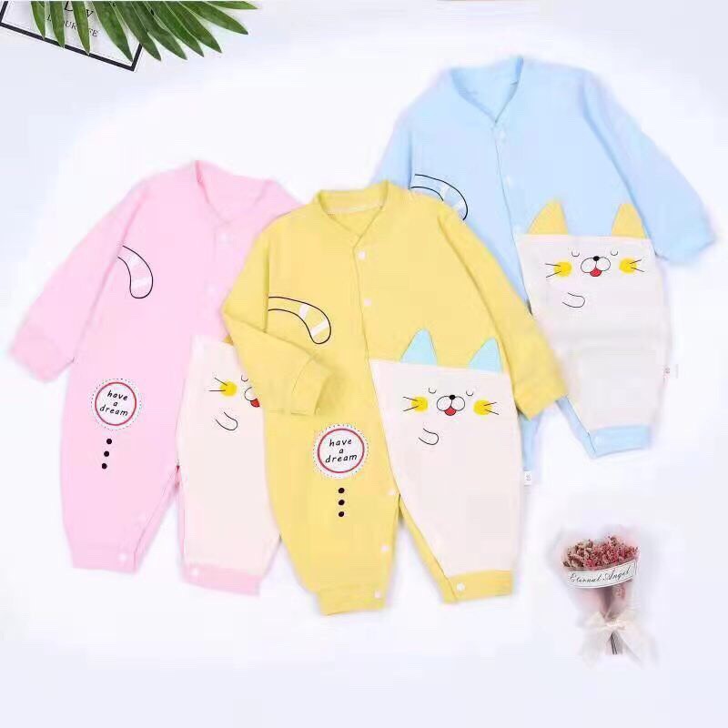 Bodysuit cotton  dày Quảng Châu cho bé sơ sinh 3-7kg