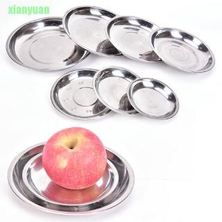 Đĩa đựng thức ăn hình tròn đường kính 14-26cm chất liệu inox dành cho đi cắm trại