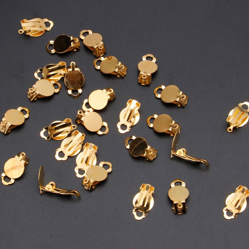 Set 50 Kẹp Tròn Dẹp Dùng Làm Bông Tai Trang Sức