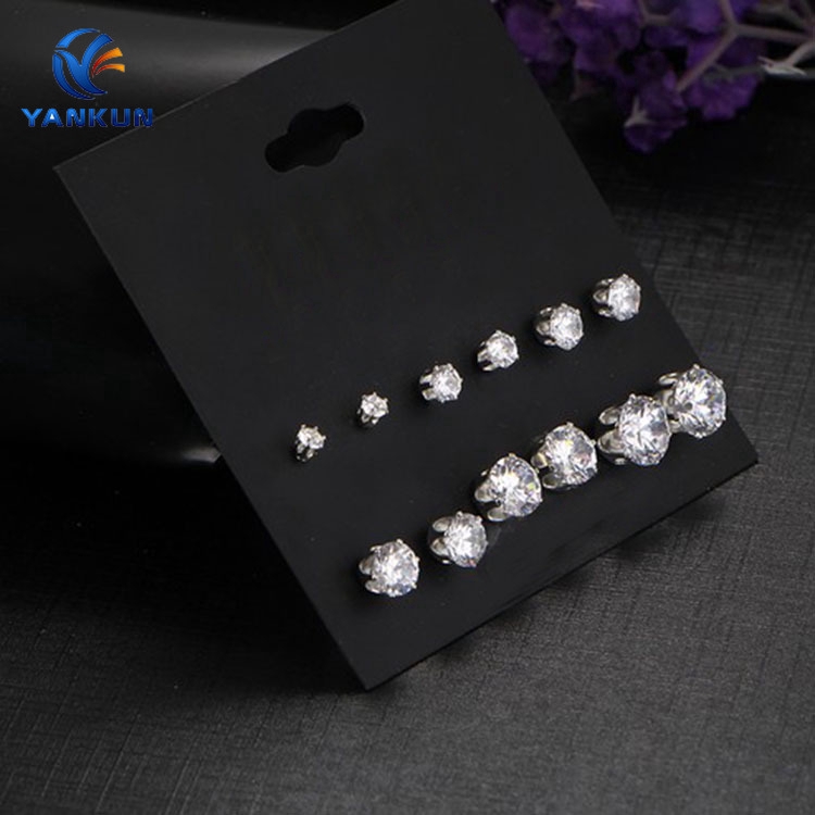 Bộ hoa tai đính đá hợp kim đơn giản độc đáo