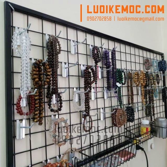 Khung lưới treo phụ kiện 1m x 1.5m, màu sắc trắng/ đen - LUOIKEMOC