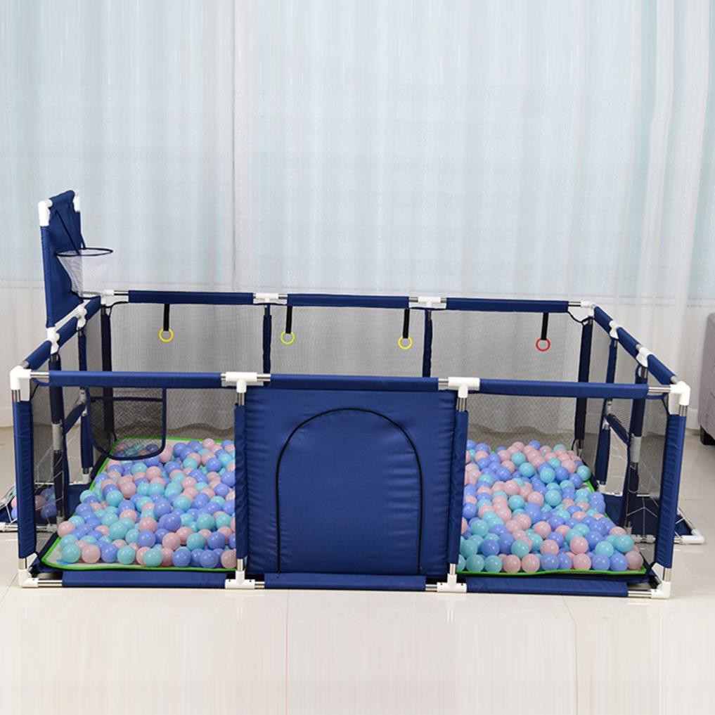 Quây bóng chữ nhật cho bé có rổ bóng và khung thành