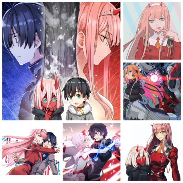 5 tấm Poster darling in the Franxx  5 mẫu ngẫu nhiên khổ a4