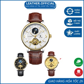 Đồng Hồ Nam Cơ Tự Động Chính Hãng TEVISE T820 dây da chống nước chống xước, tặng kèm vòng tỳ hưu bảo hành 1 năm