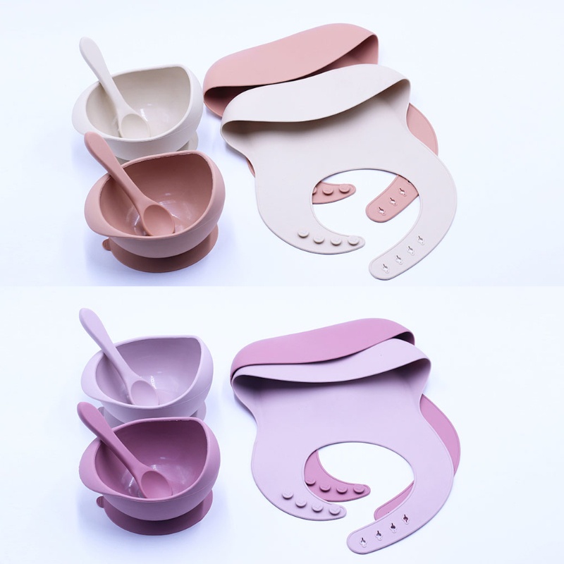 Bộ 7 Yếm Ăn Bằng Silicon Mềm Chống Thấm Nước Có Thể Gấp Gọn Tiện Dụng Cho Bé