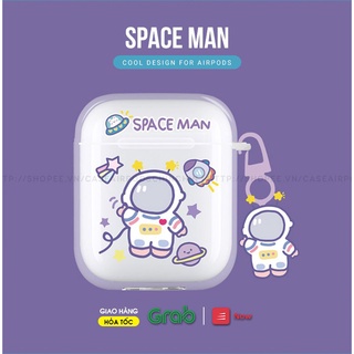 Vỏ Airpod 1/2/Pro Nhựa Dẻo Trong Suốt Hình Space Man Case Airpods