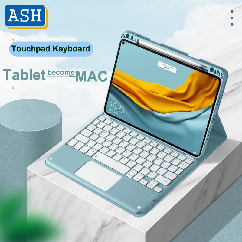 ASH for Huawei Matepad Pro 10.8 2021 2019 T10S T10 Touchpad Keyboard Case with Pencil Holder for Matepad 10.4 M6 10.8 Soft Flip PU Leather Cover