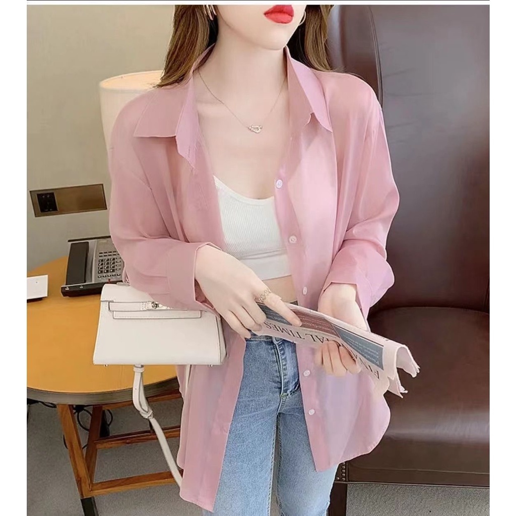 Áo Sơ Mi Chiffon Mỏng Tay Dài Phong Cách Thời Trang Mới 2022 Dành Cho Nữ