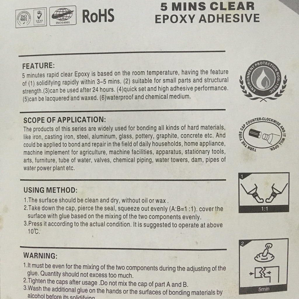 Keo AB 2 Thành Phần Epoxy Dán Nhựa Cứng Gỗ Đá Kim Loại Thay Thế Cho Keo 502, Dán Dính Cứng Ngắt -DEYI