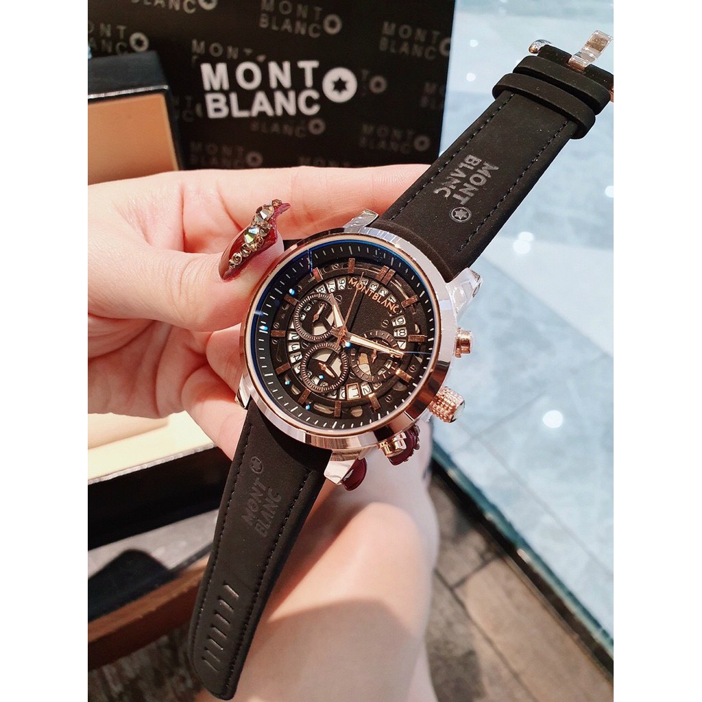 ĐỒNG HỒ NAM MONT-BLANC CHRONOGRAPH , DÂY DA , SIZE 42MM, NHIỀU MÀU