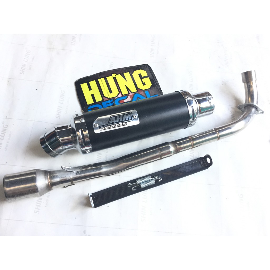 Bộ pô AHM đen full cổ Cho Nhiều Dòng Xe