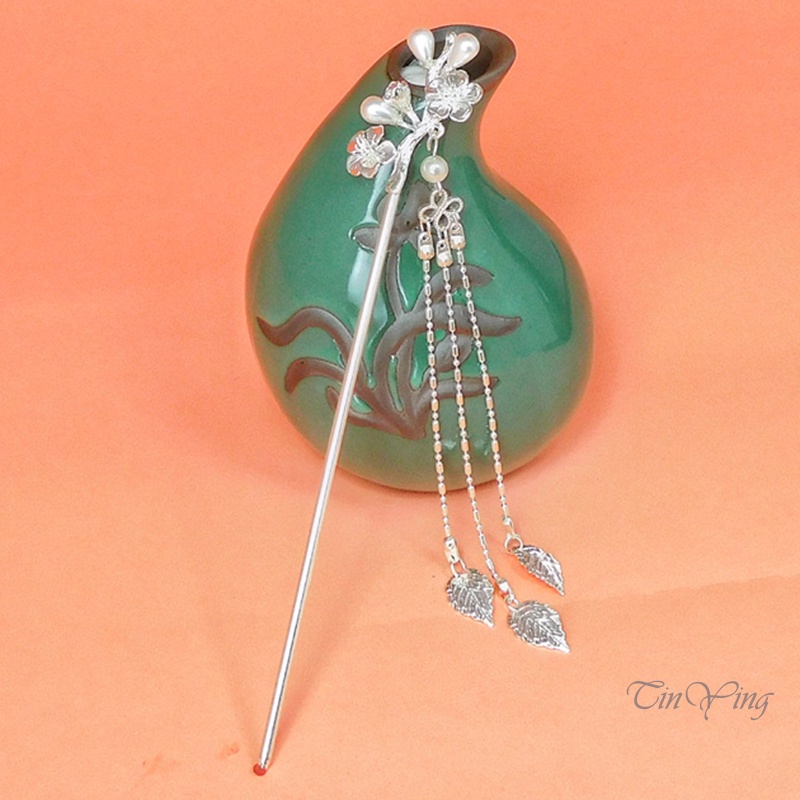 GETNOIVAS Trâm Cài Tóc Hình Hoa Phối Tua Rua Phong Cách Trung Hoa Thời Trang Cho Nữ