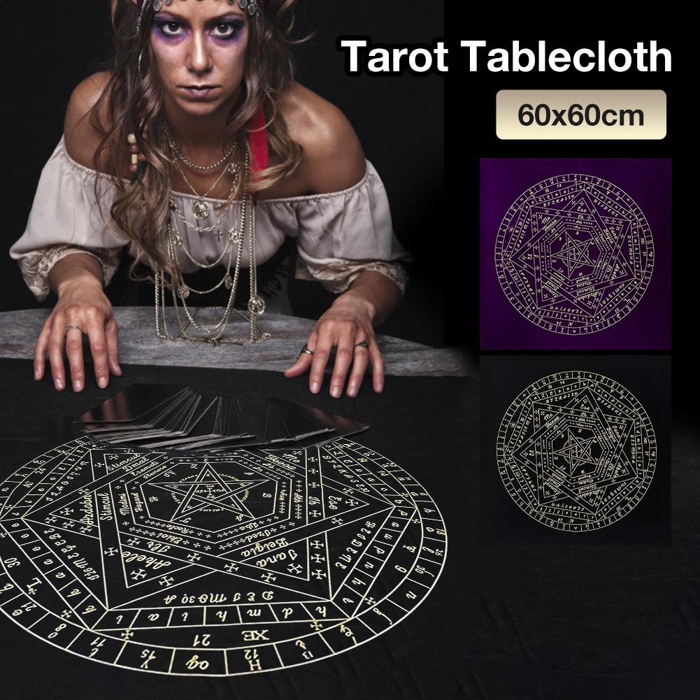 Khăn Nhung Trải Bàn In Hình Lá Bài Tarot Kích Thước 60x60cm