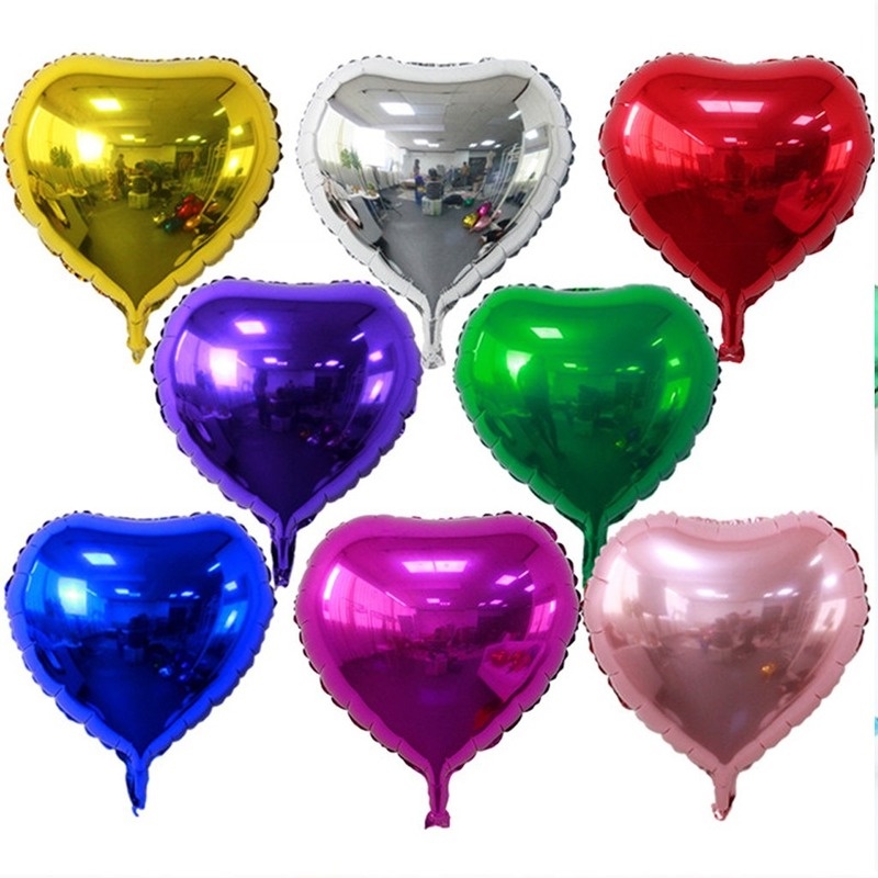 5 Bong Bóng Nhôm 10 Inch Hình Ngôi Sao Trái Tim Trang Trí Tiệc Cưới Sinh Nhật