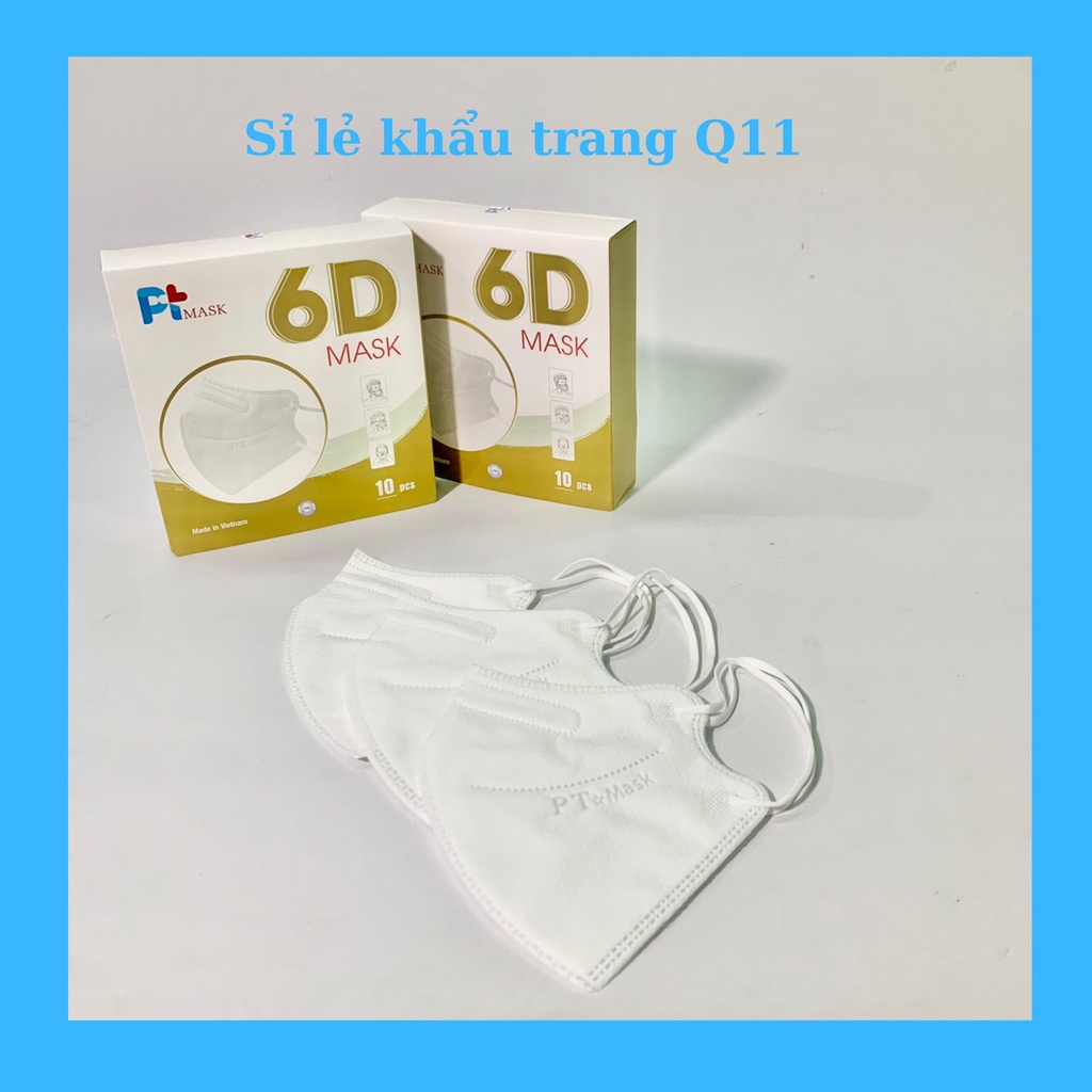 Khẩu trang 5D quai thun Nam Anh 4 lớp kháng khuẩn hộp 10 cái.
