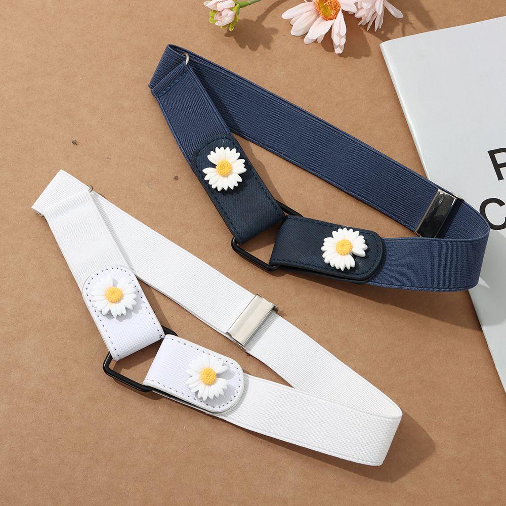 Thắt Lưng Co Giãn Họa Tiết Hoa Cúc Thời Trang Cho Nam Và Nữ