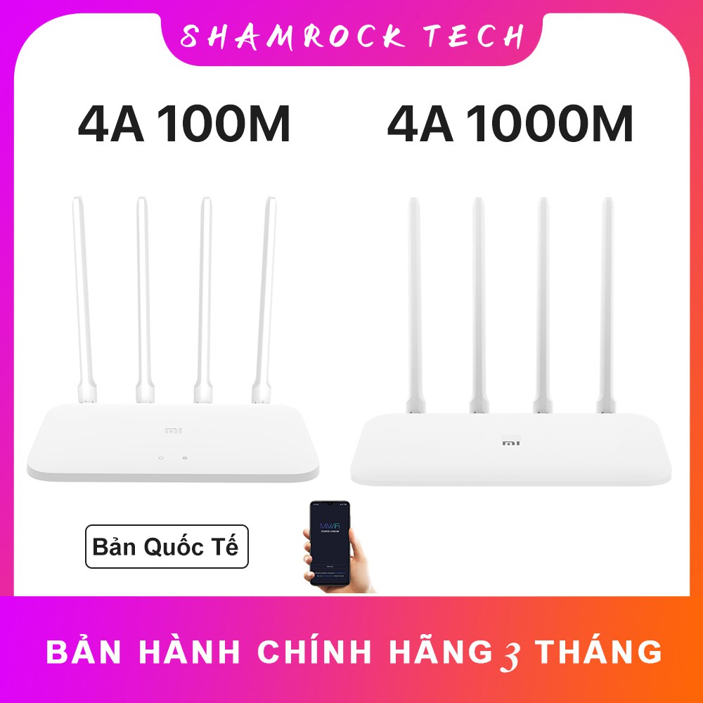 [ Bản Quốc Tế ] Router Wifi Xiaomi gen 4A Bộ phát wifi 4 râu chính hãng Xiaomi - 1000M