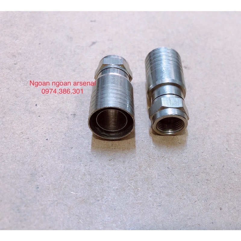 jack rắc F5 bóp RG11 có kim và không có kim. rắc bóp ngang truyền hình cáp