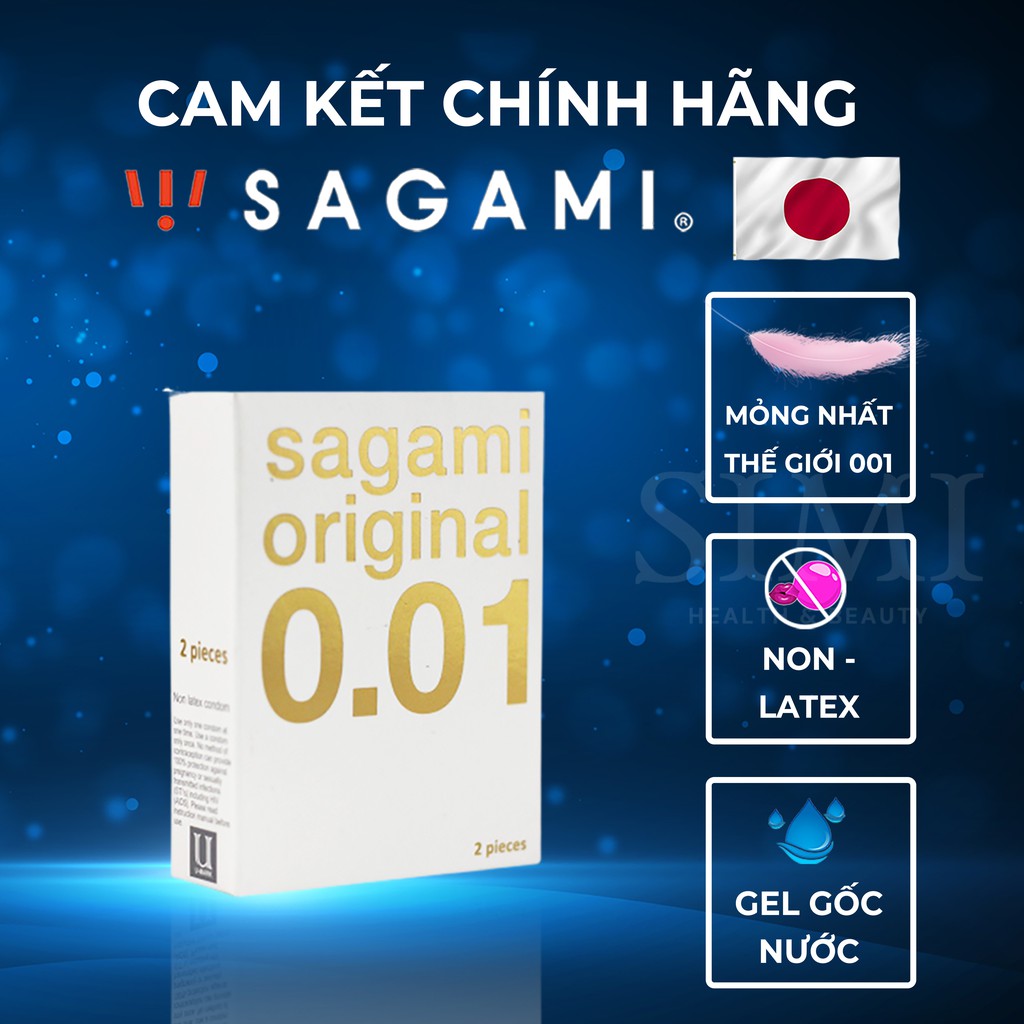 [QUÀ TẶNG] Bao cao su siêu mỏng SAGAMI Original 0.01mm Nhật Bản cao cấp bcs sieu mong non-latex nhiều gel bôi trơn