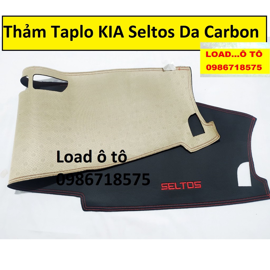 Thảm Taplo Xe Kia Seltos 2022-2020 Mẫu Da Carbon Cao Cấp