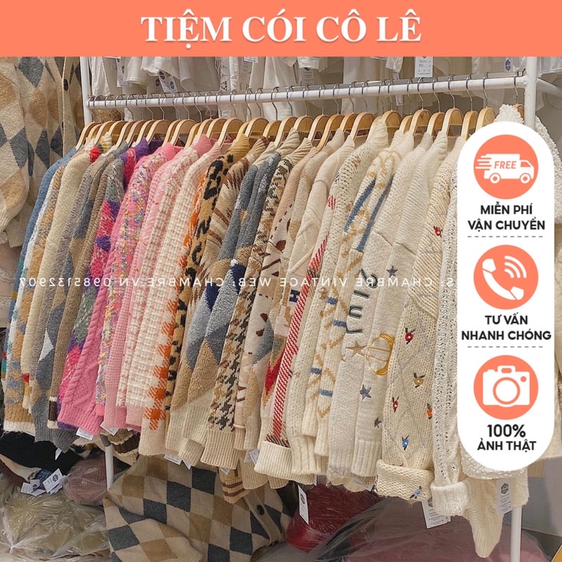 [Đọc mô tả] Áo len khoác cardigan 2hand hàng tuyển dày đẹp-Tiệm Cói Cô Lê